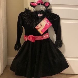 Girls Barbie cat costume. Size medium-8. Black and pink. Never worn